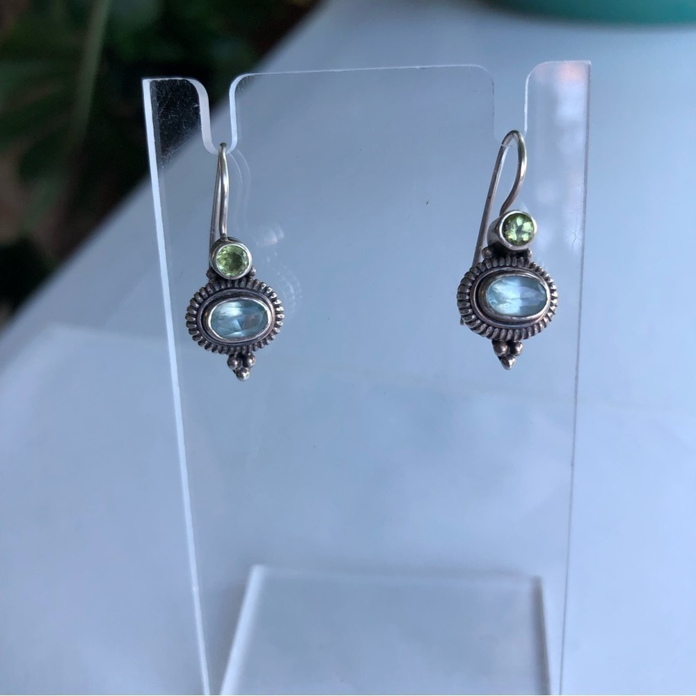 925 Sterling Silver & semi precious stone drop earrings